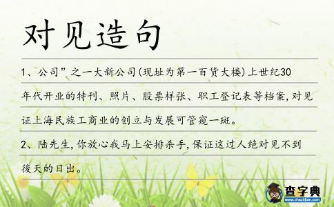 對見造句