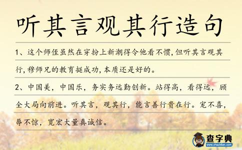 聽其言觀其行造句