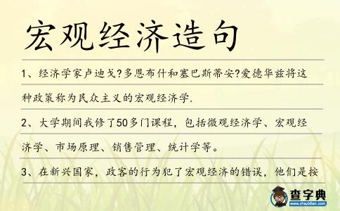 宏觀經濟造句