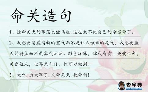 命關(guān)造句