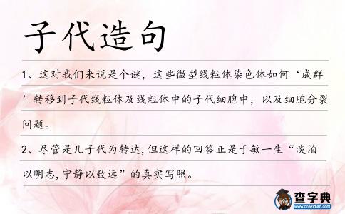 子代造句