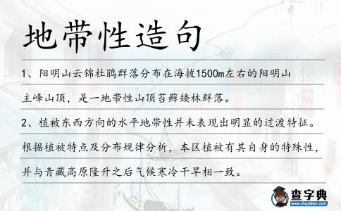 地帶性造句