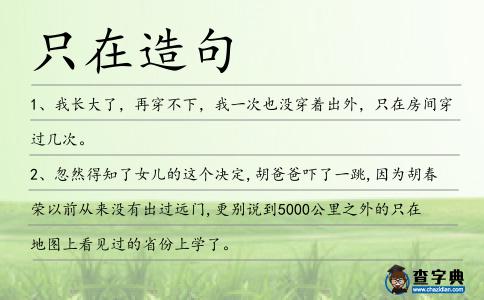 只在造句