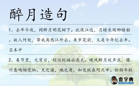 醉月造句