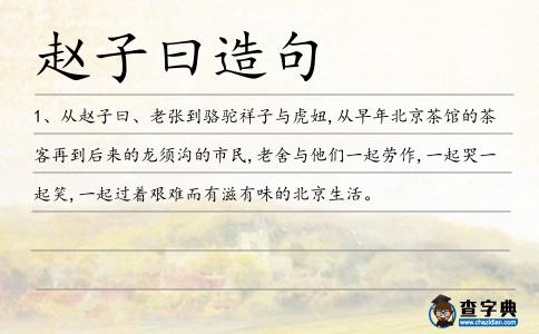 趙子曰造句