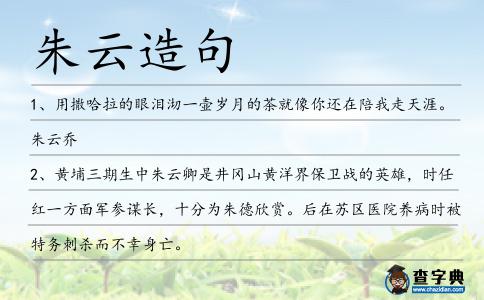 朱云造句