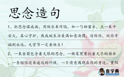 思念造句