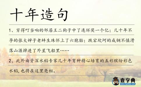 十年造句