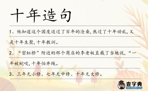 十年造句