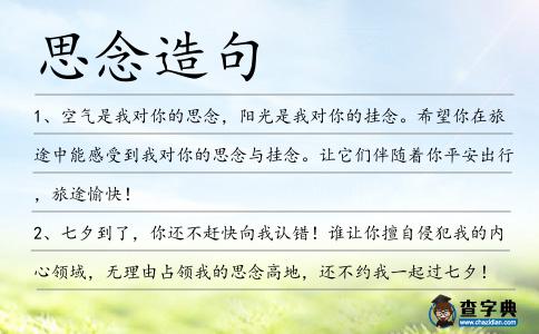 思念造句