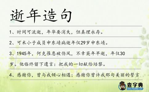逝年造句