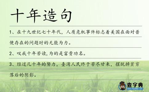 十年造句