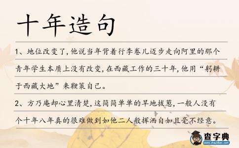 十年造句