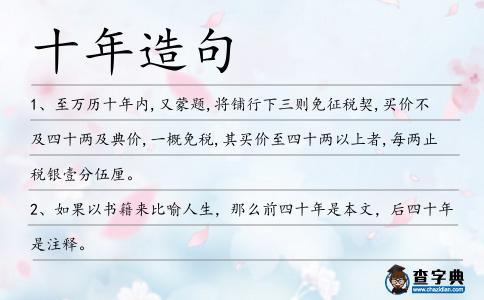十年造句