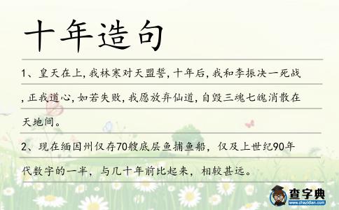 十年造句