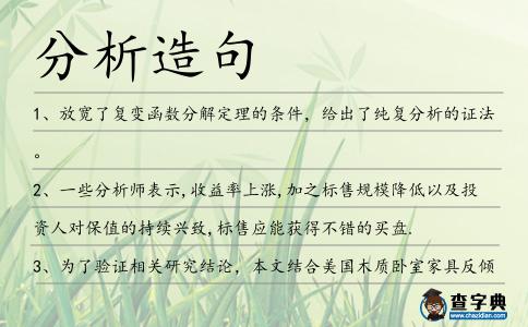 分析造句