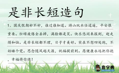 是非長短造句