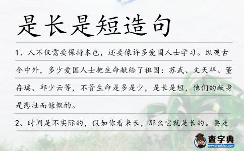 是長是短造句