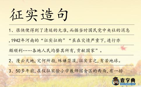 征實造句