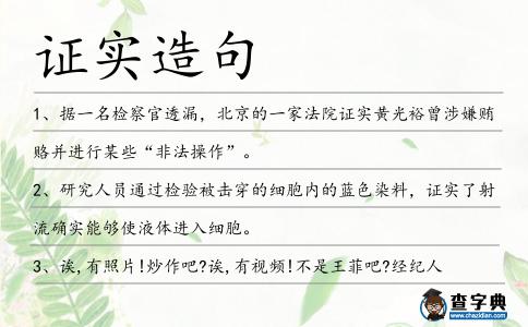 證實造句