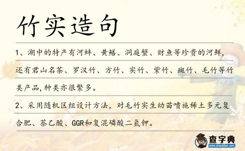 竹實造句
