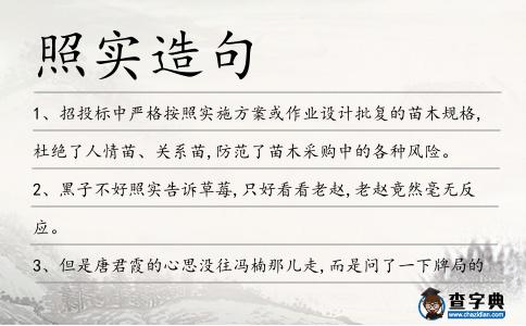 照實造句