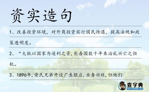 資實造句