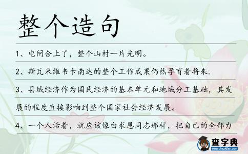 整個造句