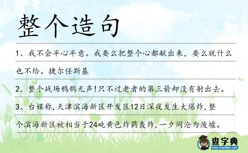 整個造句