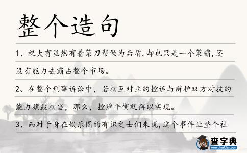 整個造句