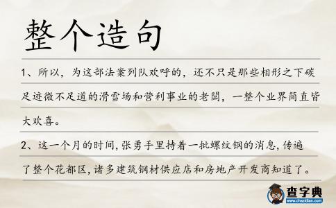整個造句