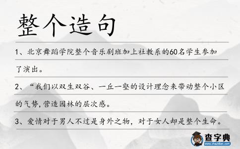 整個造句