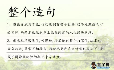 整個造句