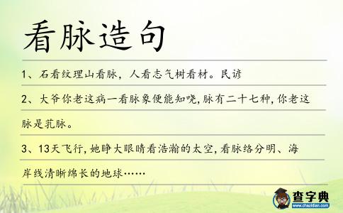 看脈造句