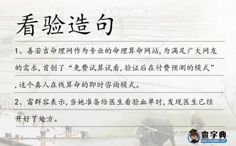 看驗(yàn)造句