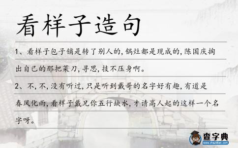 看樣子造句