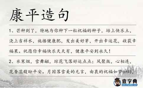 康平造句