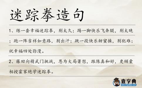 迷蹤拳造句