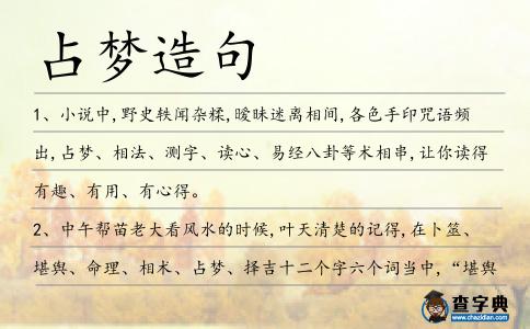 占夢造句