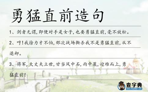 勇猛直前造句