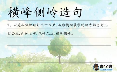 橫峰側嶺造句