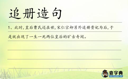 追冊造句
