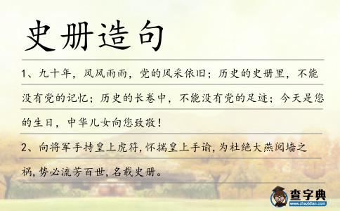 史冊造句