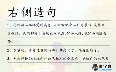 右側(cè)造句