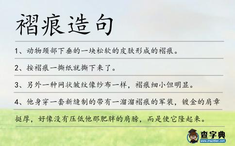 褶痕造句