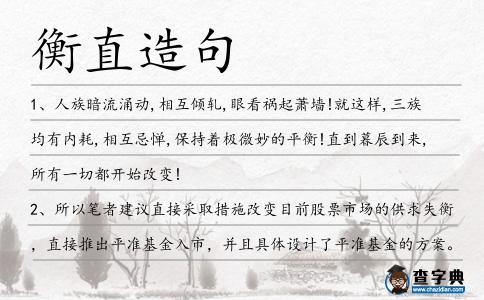 衡直造句