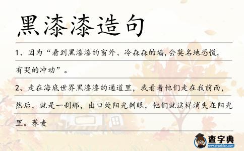 黑漆漆造句