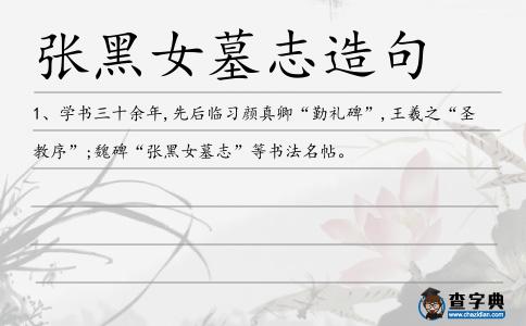 張黑女墓志造句