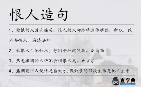 恨人造句