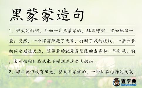 黑蒙蒙造句